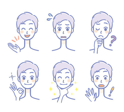 Men's facial expression set