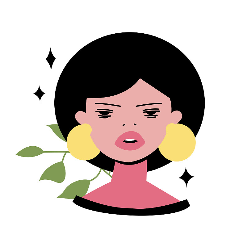 时尚现代的女孩。