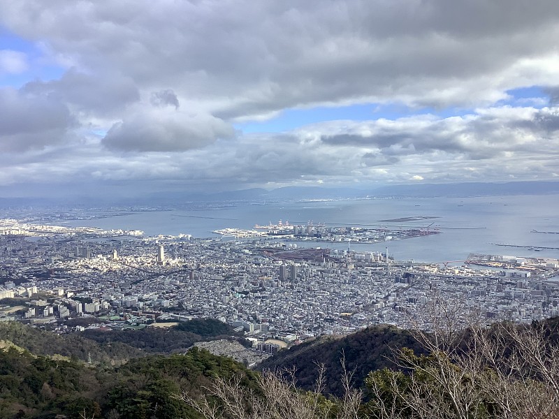 神户的风景，从观景台玛雅山在六甲山脉