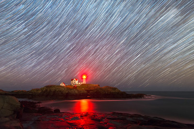 Nubble Lighthouse Star Trails