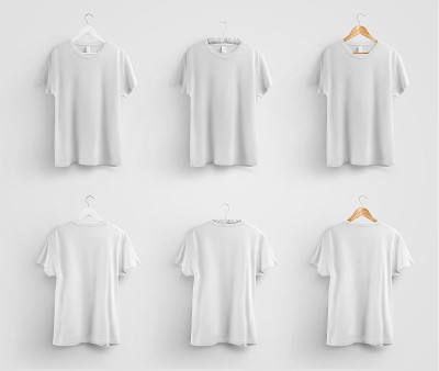 Template of universal white t-shirt, fashion cloth