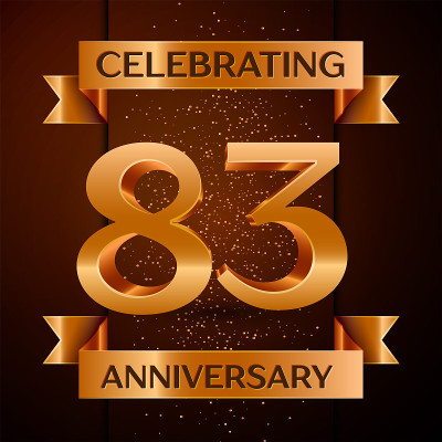 Realistic Eighty three Years Anniversary Celebrati