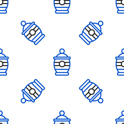 Line Funeral urn icon isolated seamless pattern on