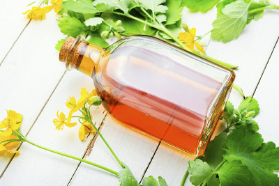 白屈菜、草药酊剂。