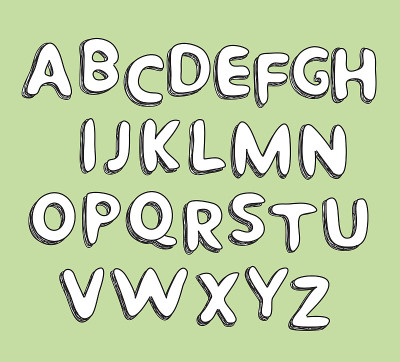手绘字母表