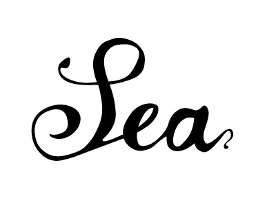 海中。手写的涂鸦字