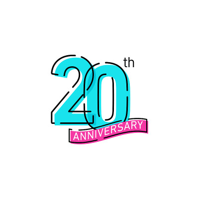 20周年庆祝图标矢量股票插图设计模板。