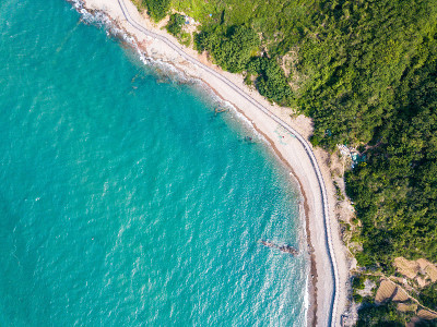 中国青岛黄海海岸-鸟瞰图
