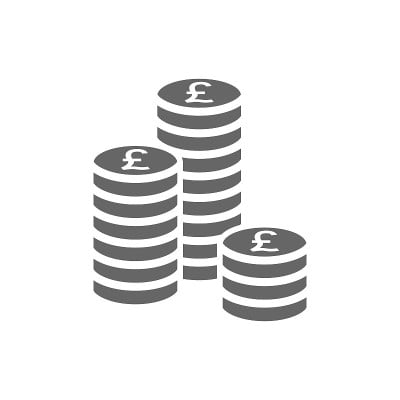 英镑硬币堆叠图标。硬币堆图标，英镑硬币堆。