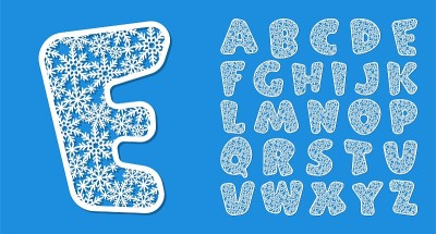 字母E由雪花制成。