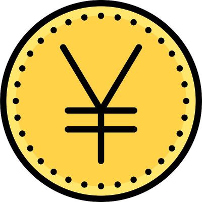 日元和人民币硬币，货币符号用于日元和人民币
