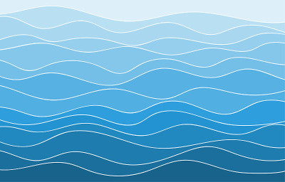 蓝色的水波海线河流流动纹理背景旗帜向量