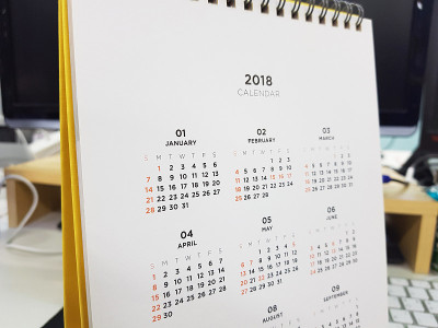 2018年日历