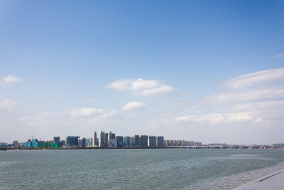 杭州钱塘江现代建筑景观摄影