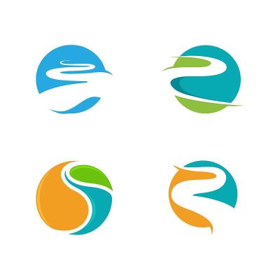 河流图标矢量插图设计