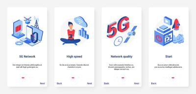5、5g数字网络宽带技术UX、UI上线手机app页面屏幕设置