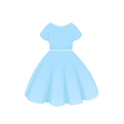 蓝色的连衣裙。女孩的衣服