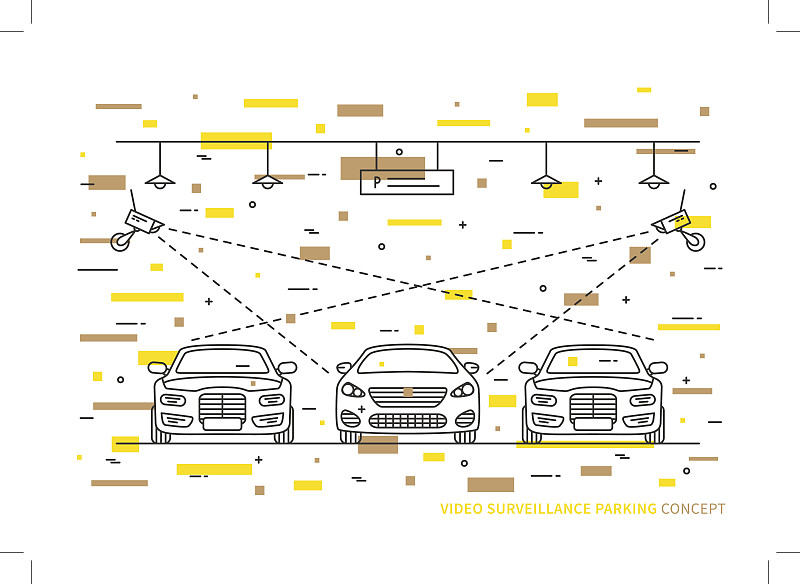 视频监控停车矢量概念