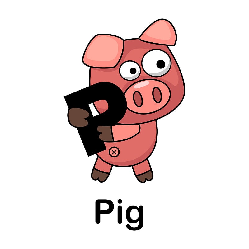 字母字母p-pig