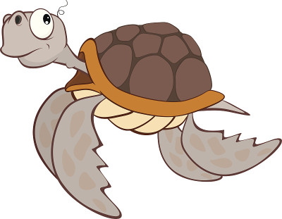 可爱的海龟卡通人物插图