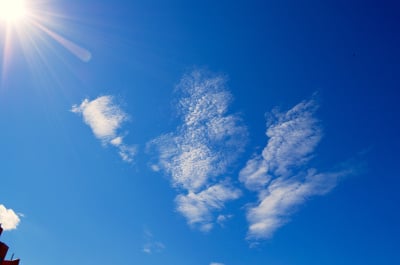 蓝天和太阳。