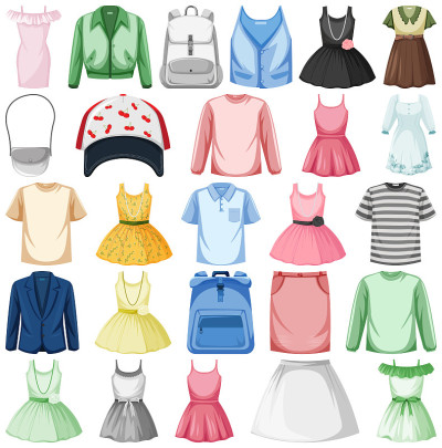 Set of fashion outfits