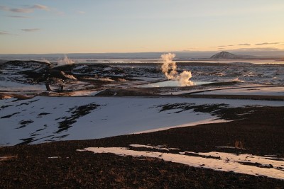 冰岛北部靠近Myvatn湖和Akureyri湖的Hverir地热区