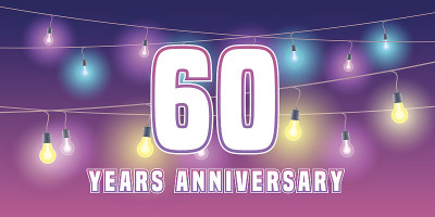 60周年矢量图标，横幅