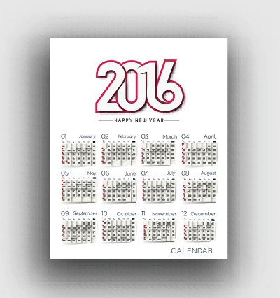 2016年新年日历