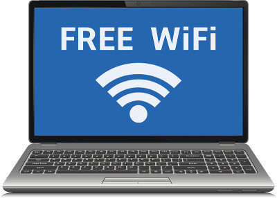 笔记本电脑免费WiFi标志