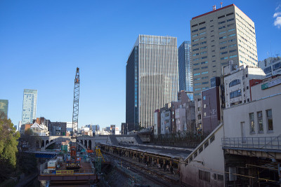 日本东京，正在建设中的御水津站。
