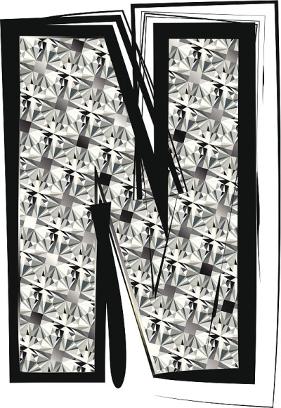 菱形字体N