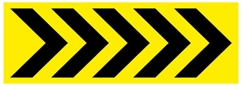 warning danger sign, rectangle frame yellow and bl