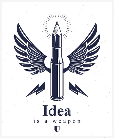 Idea是一种武器概念，即设计师或艺术家所描述的武器，即带有铅笔(而不是子弹)的带翼火器弹壳，具有创