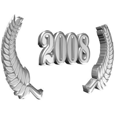 3D插图:一个月桂花环的周年与数字