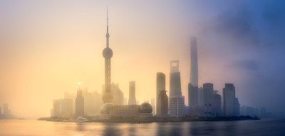 上海天际线的城市