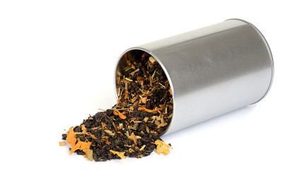 柠檬草花有机茶溢出