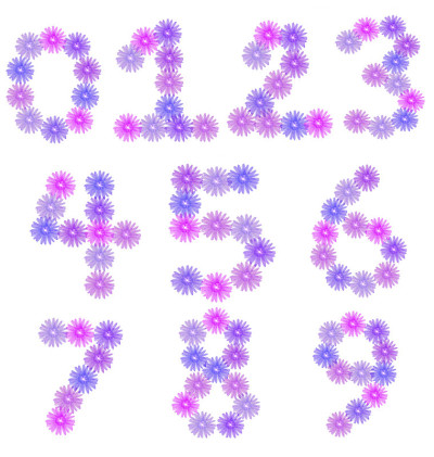 设置数字隔离在白色背景