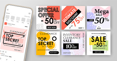 Design Social Media Banners. Design of advertising