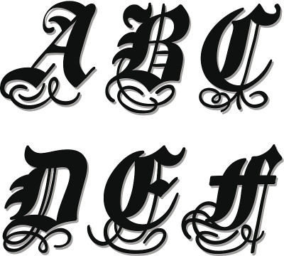 哥特字母ab c d e f