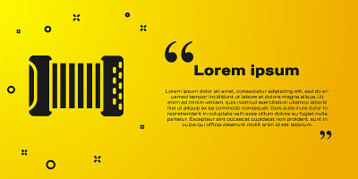 Black Musical instrument accordion icon isolated o