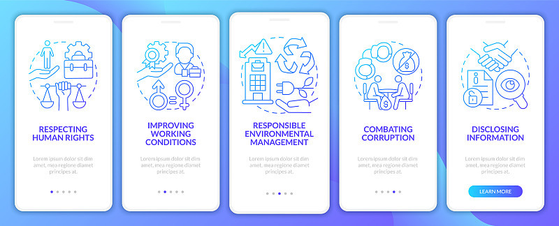 《CSR》发布蓝色渐变的手机应用页面屏幕