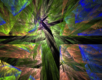 三维抽象分形插画背景创意设计