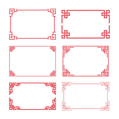 用于装饰边框的中国框架。矢量插图。
