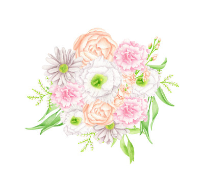 水彩花束插图