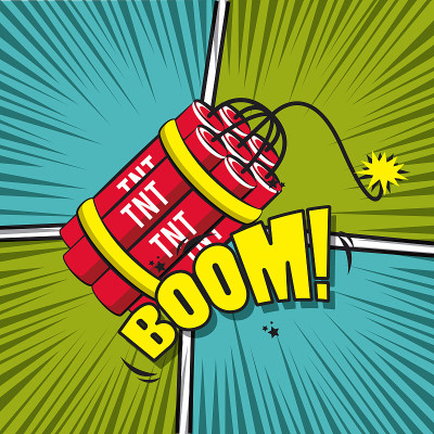 Comic book explosion pop art cartoon