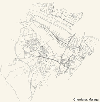 西班牙马拉加Churriana区街道道路图