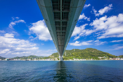 日本濑户内海的菊池大桥