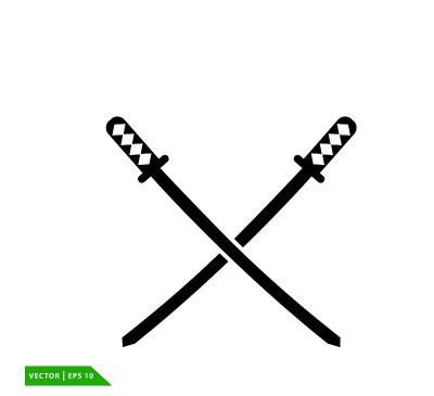 Katana icon vector logo design template