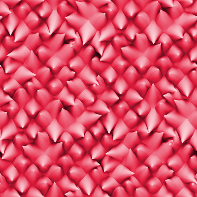 由有机形状的红色物体制成的无缝阵列(3d插图)